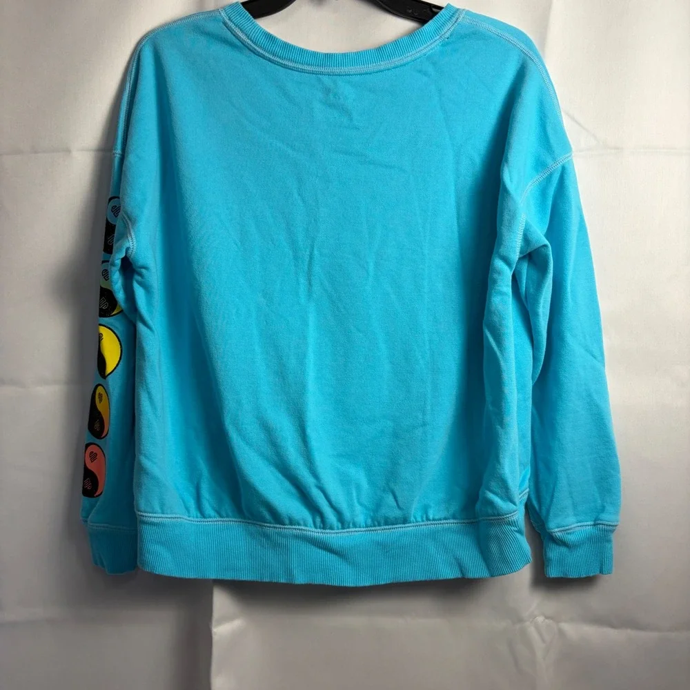 Justice Sport Girls Turquoise Always Good Vibes Yin Yang Sweatshirt Size L 12/14